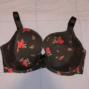 Parfait Casey Plunge Molded T-Shirt Black w/ Rose